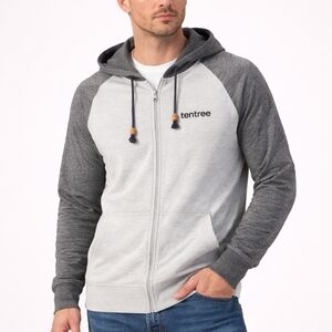 Tentree ($108)Men’s Zip Up Hoodie Gray Raglan Sleeve Full Zip Sustainable Casual